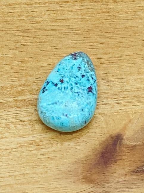 Turquoise teardrop stone drilled