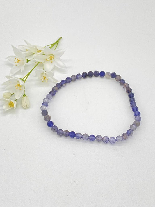 Iolite bracelet 4mm balls faceted