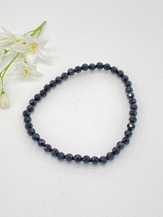 Schorl/Tourmaline bracelet 4mm balls faceted