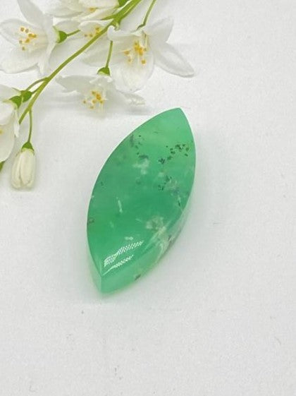 Chrysoprase Navette drilled