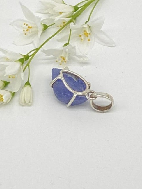 Tanzanite raw crystal pendant