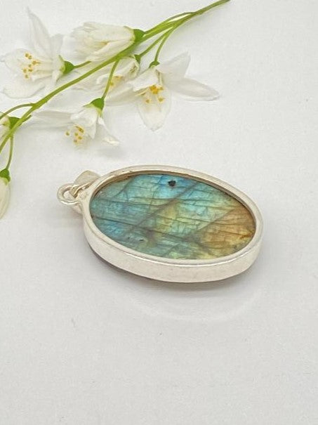 Labradorite rough stone pendant