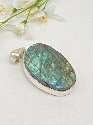 Labradorite rough stone pendant