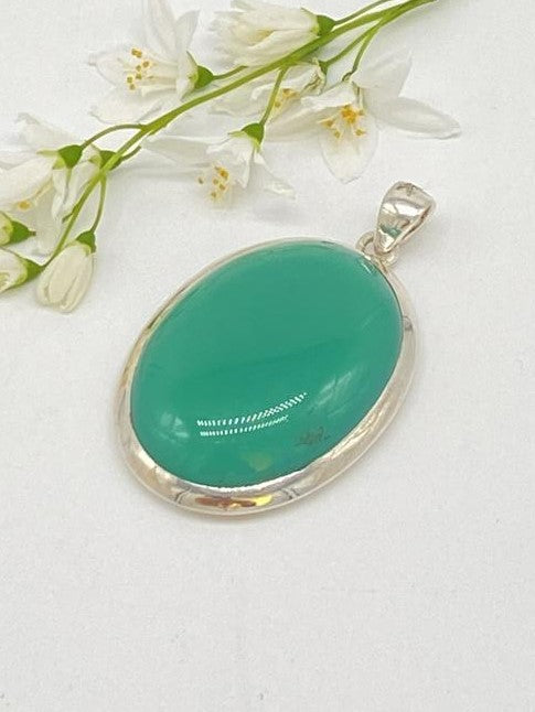 Chrysoprase pendant 925 silver