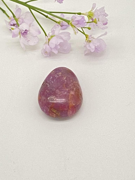 Ruby teardrop stone drilled