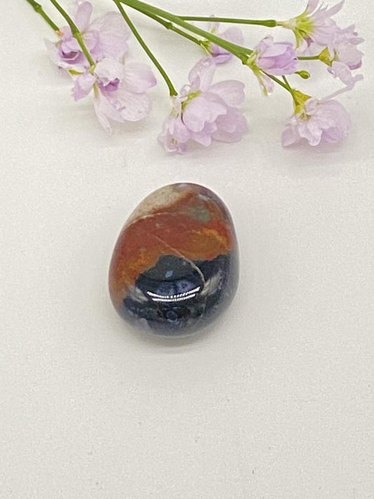 Sardonyx teardrop stone drilled