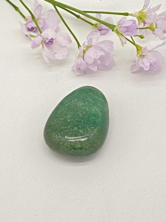 Aventurine/Fuchsite teardrop stone drilled