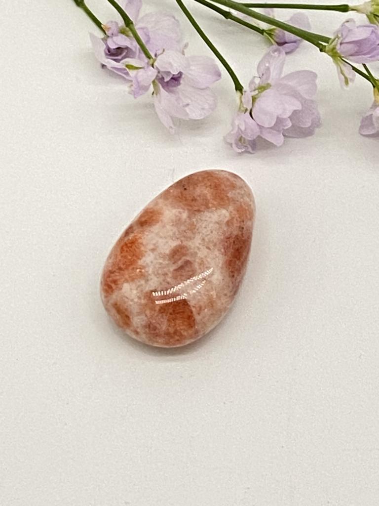 Sunstone teardrop stone drilled