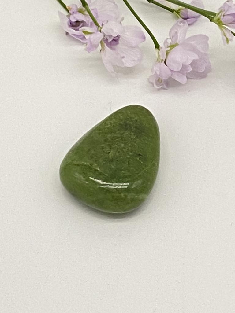 Nephrite jade teardrop stone drilled