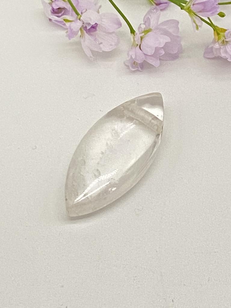 Rock crystal navette pendant drilled