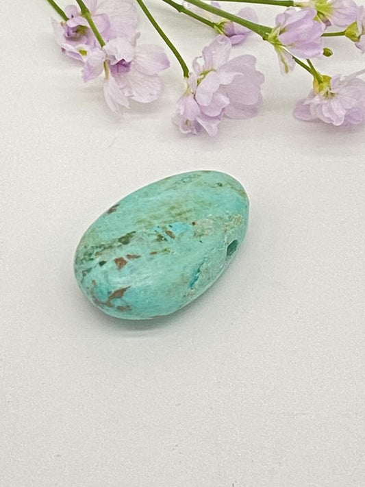 Turquoise teardrop stone drilled