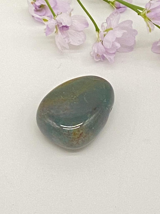 Heliotrope teardrop stone drilled