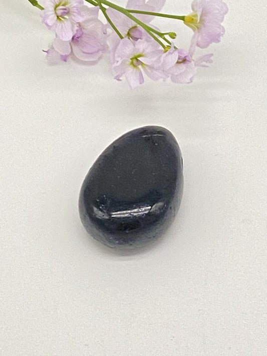 Schorl teardrop stone drilled