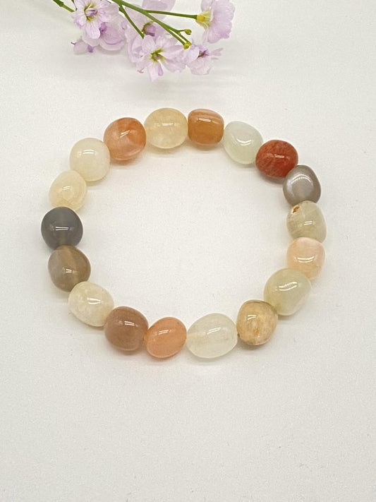 Moonstone colorful nugget bracelet