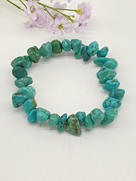 Natural turquoise nugget bracelet