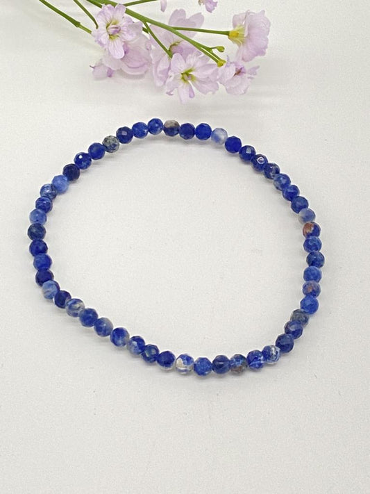 Sodalite bracelet 4mm faceted beads