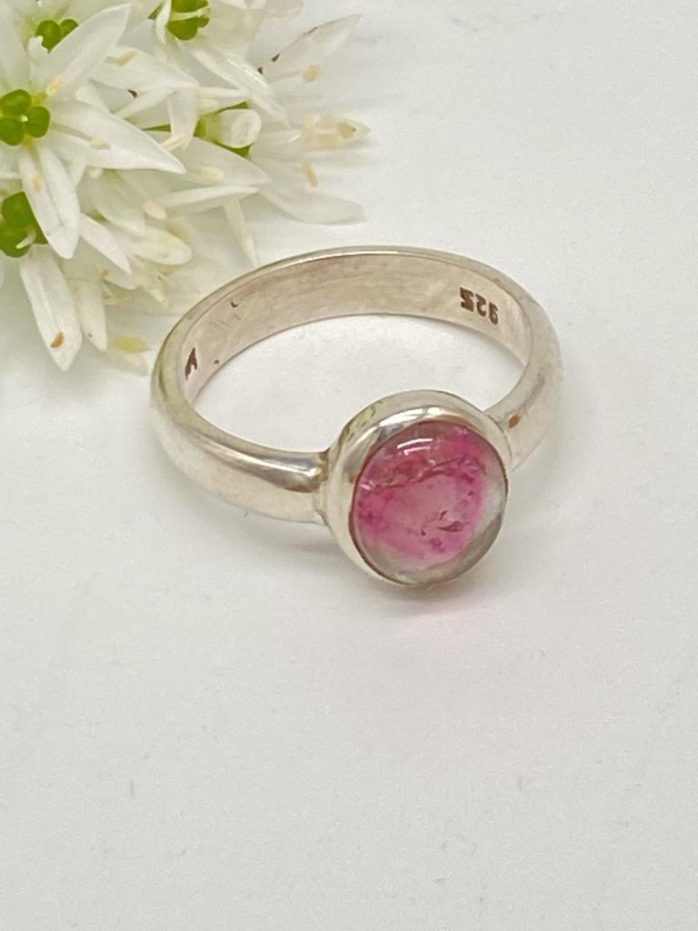 Tourmaline watermelon ring size 56.5