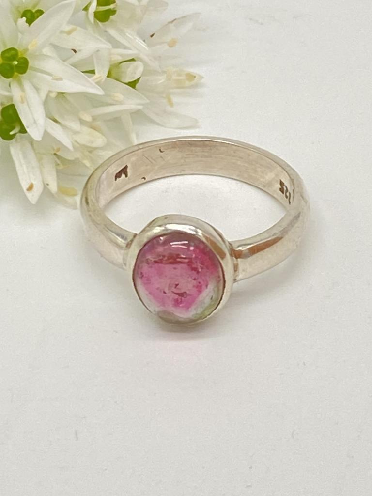 Tourmaline watermelon ring size 56.5