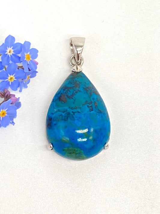 Chrysocolla pendant 925 silver