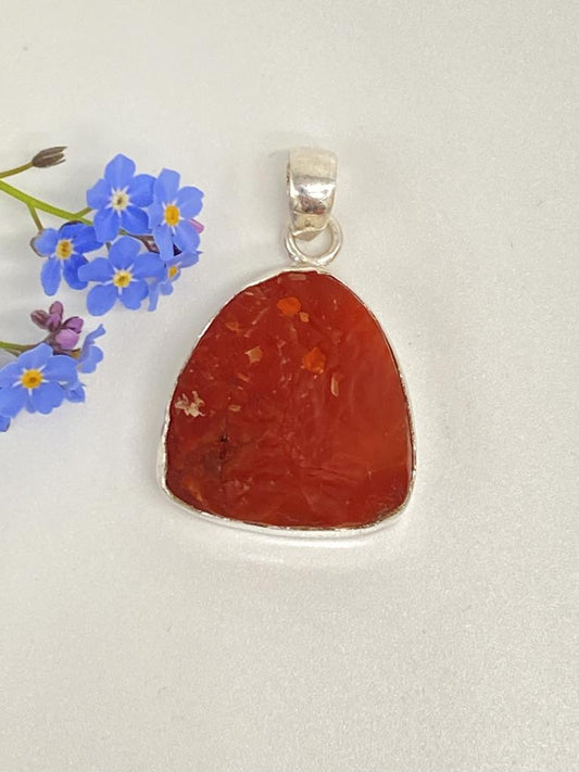 Carnelian rough stone pendant