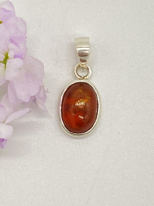 Kyanite orange pendant 925 silver