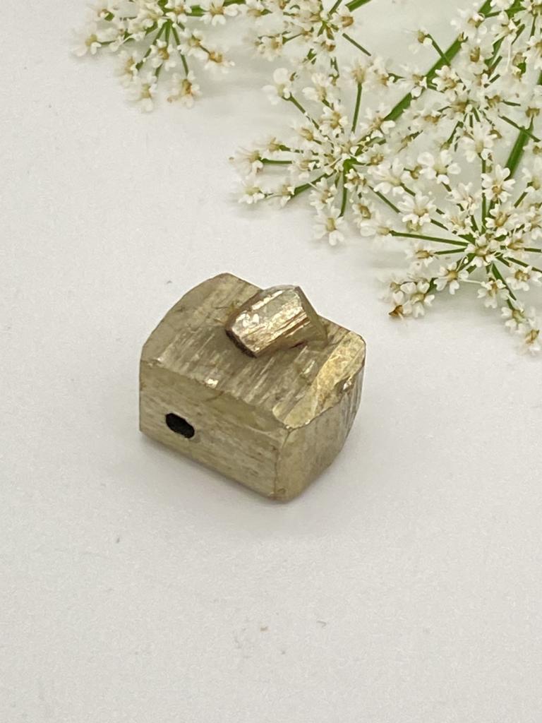 Pyrite crystal drilled