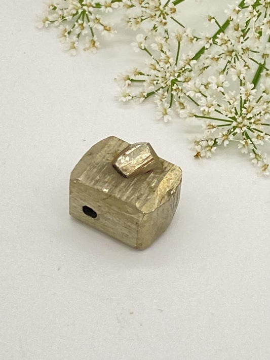 Pyrite crystal drilled