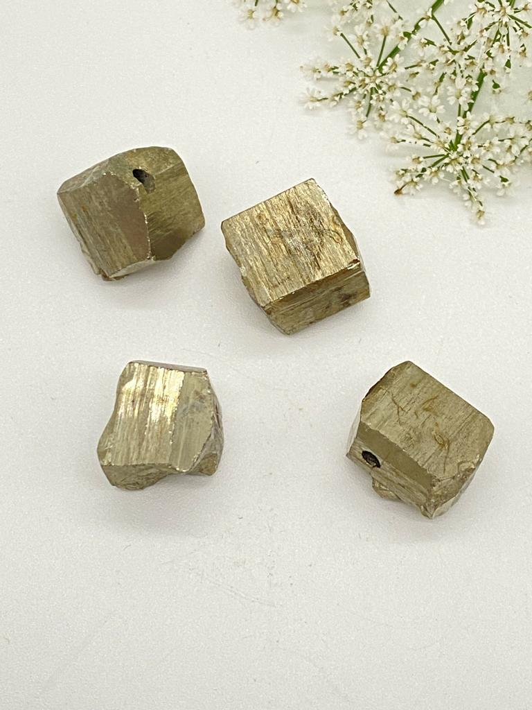 Pyrite crystal drilled