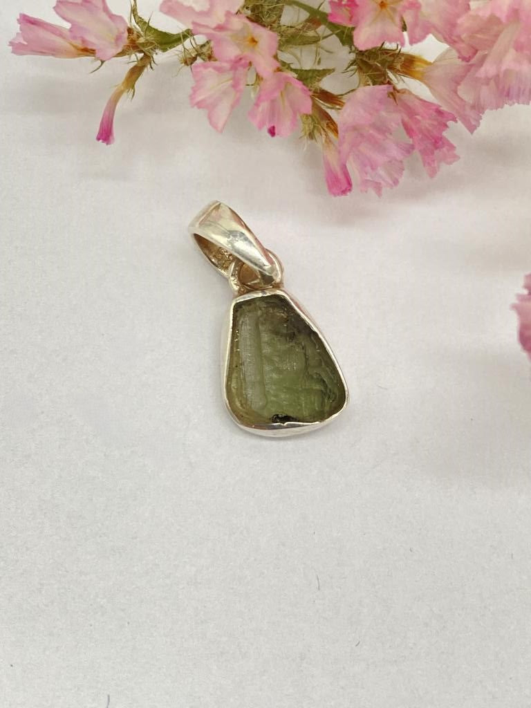 Moldavite pendant 925 silver