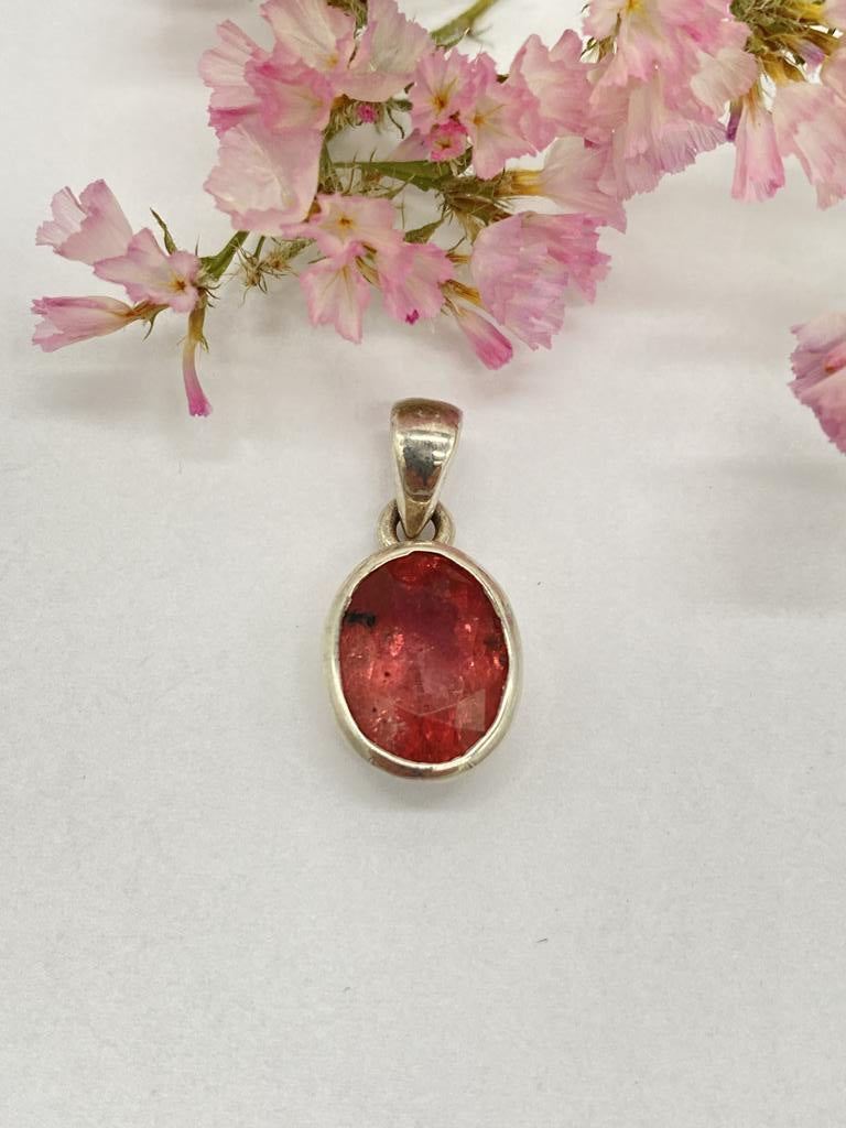 Tourmaline pendant 925 silver