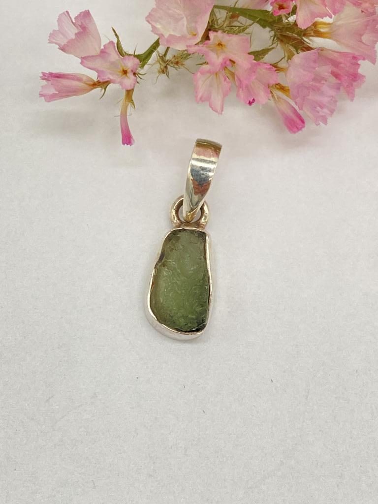 Moldavite pendant 925 silver