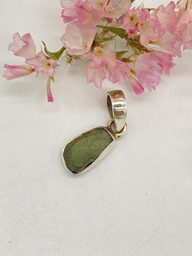 Moldavite pendant 925 silver