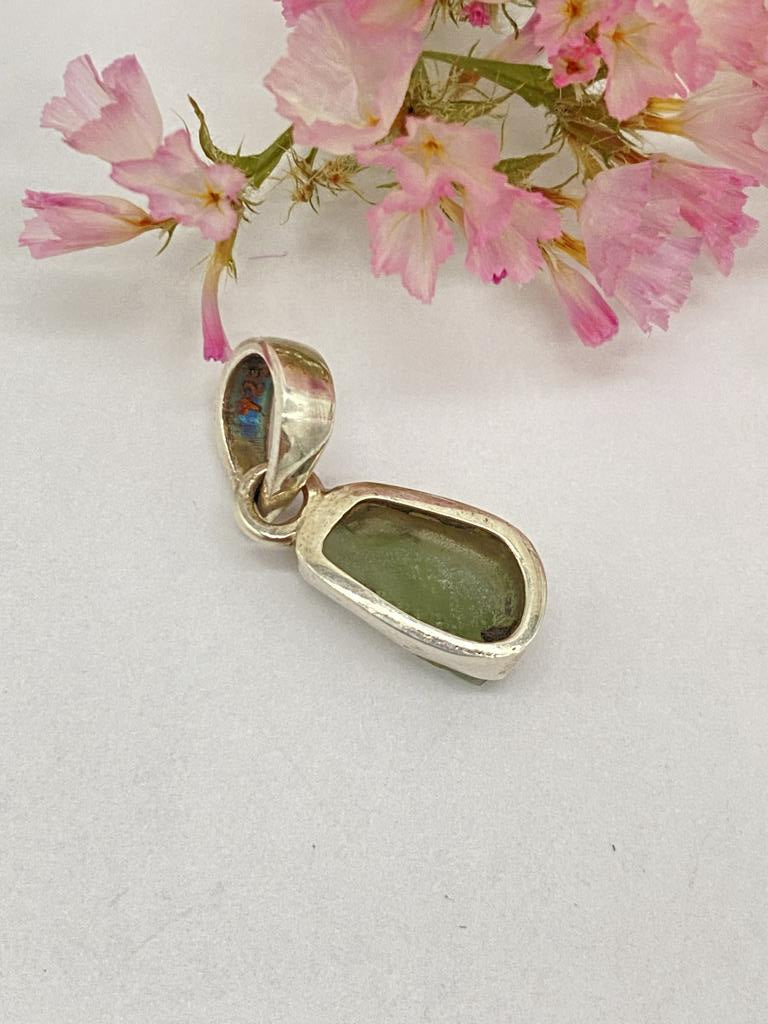 Moldavite pendant 925 silver