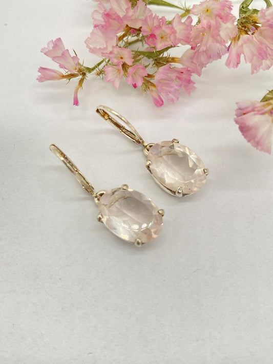 Rose quartz earrings 925 silver