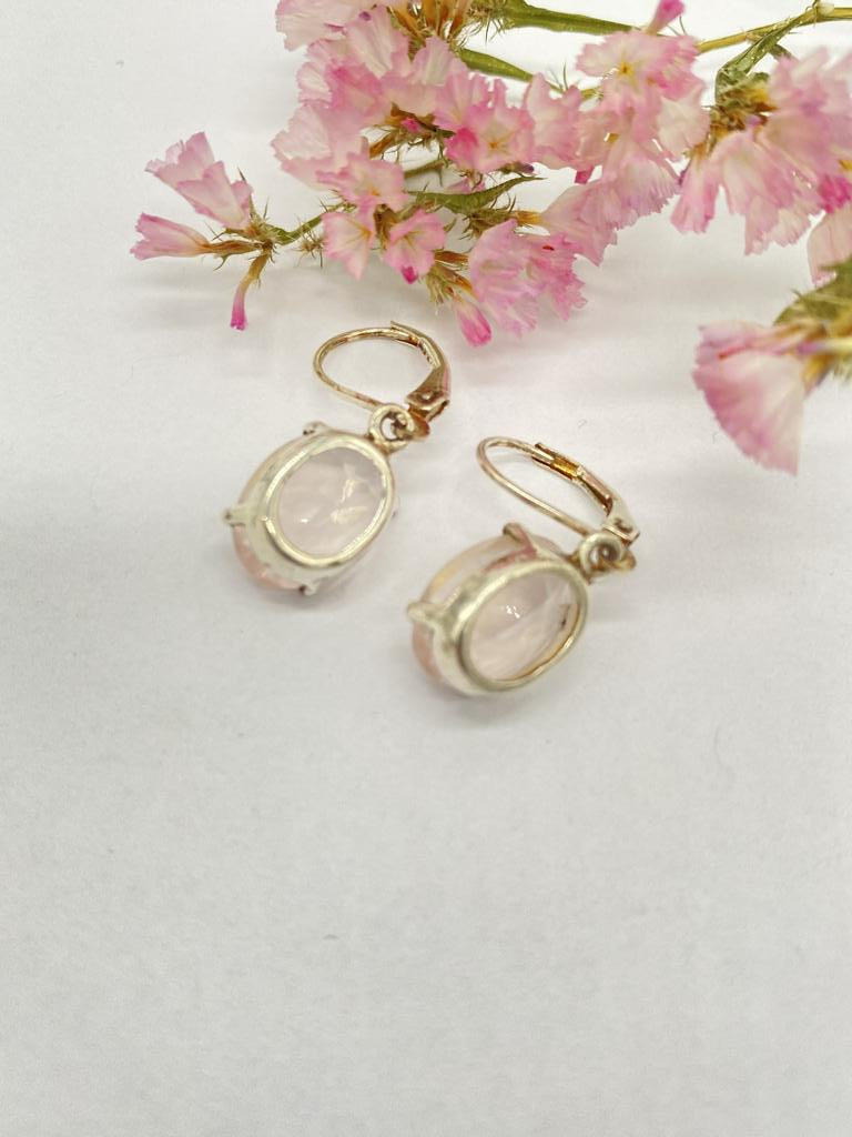 Rose quartz earrings 925 silver