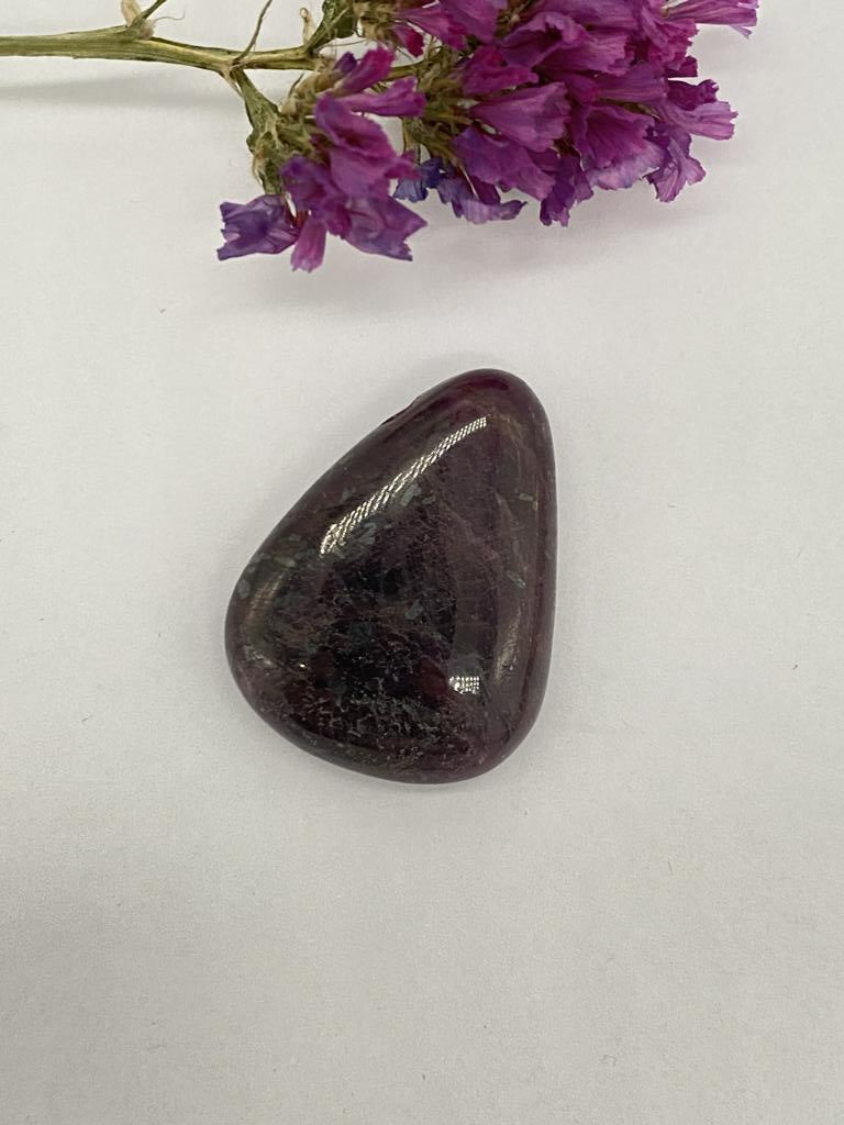 Ruby teardrop stone drilled - unique