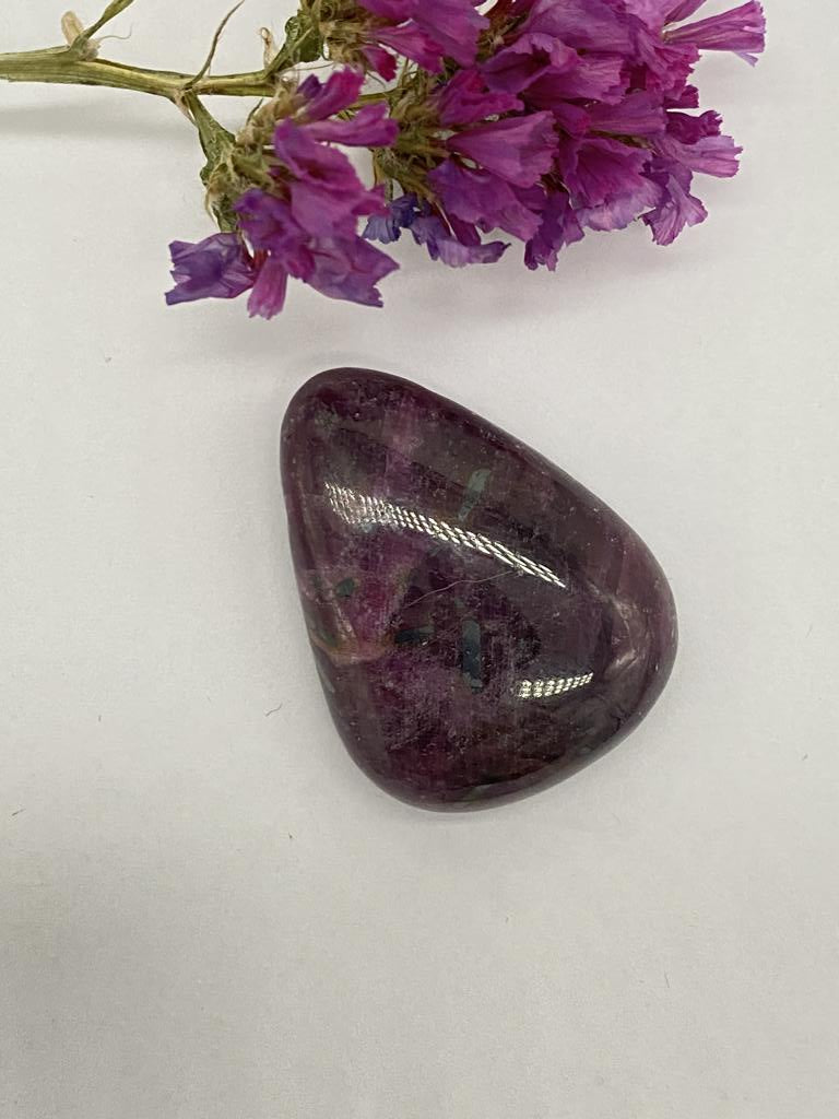 Ruby teardrop stone drilled - unique