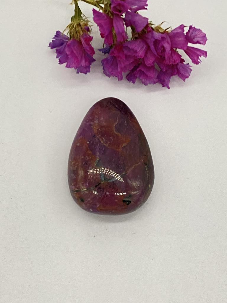 Ruby teardrop stone drilled - unique