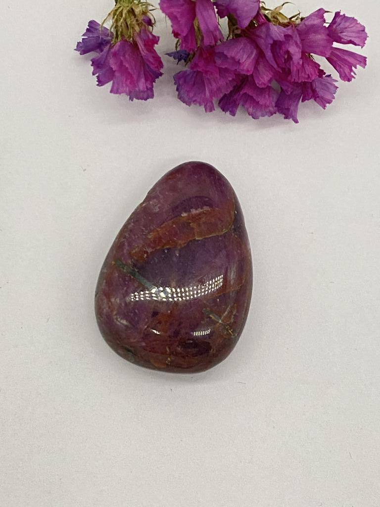 Ruby teardrop stone drilled - unique