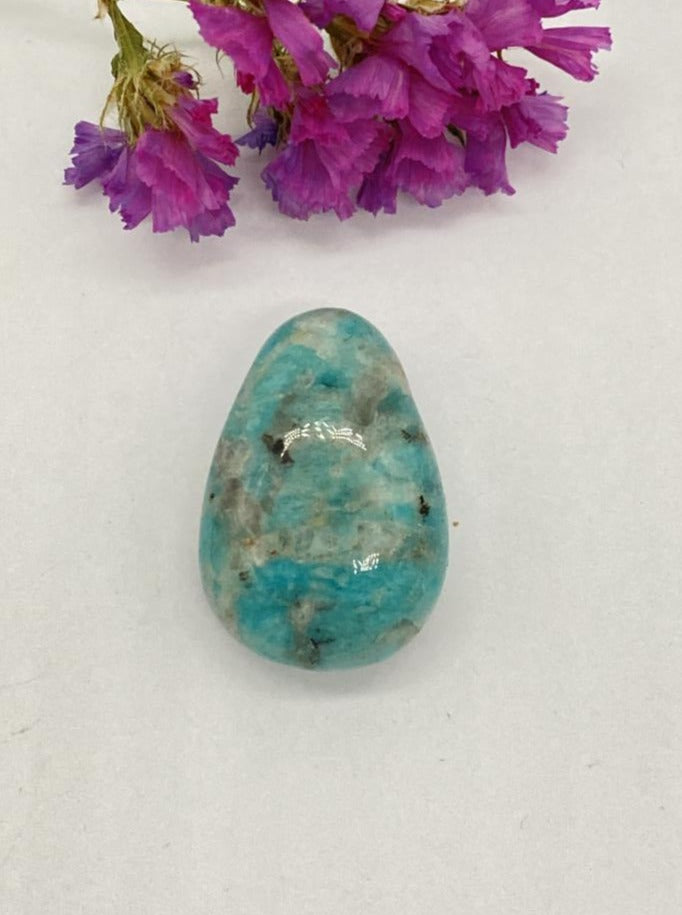 Amazonite teardrop stone drilled