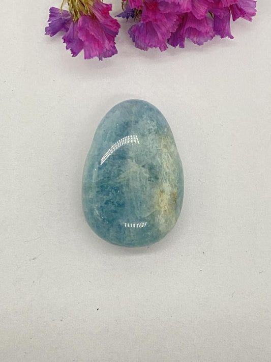 Aquamarine teardrop stone drilled