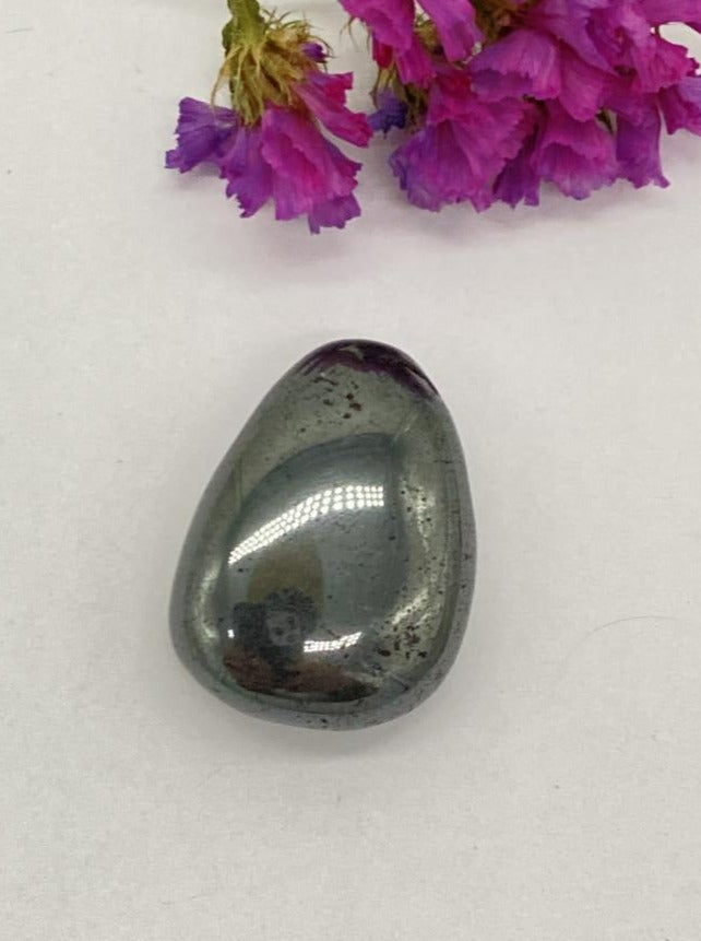 Hematite teardrop stone drilled