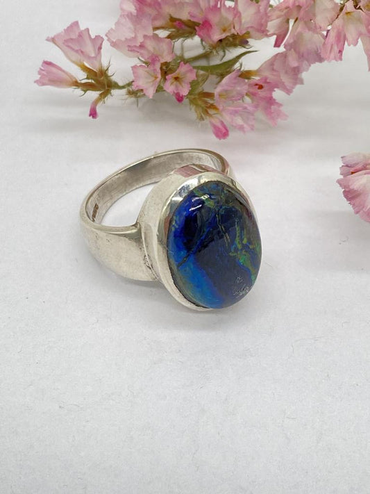 Azurite-Malachite Ring Size 58