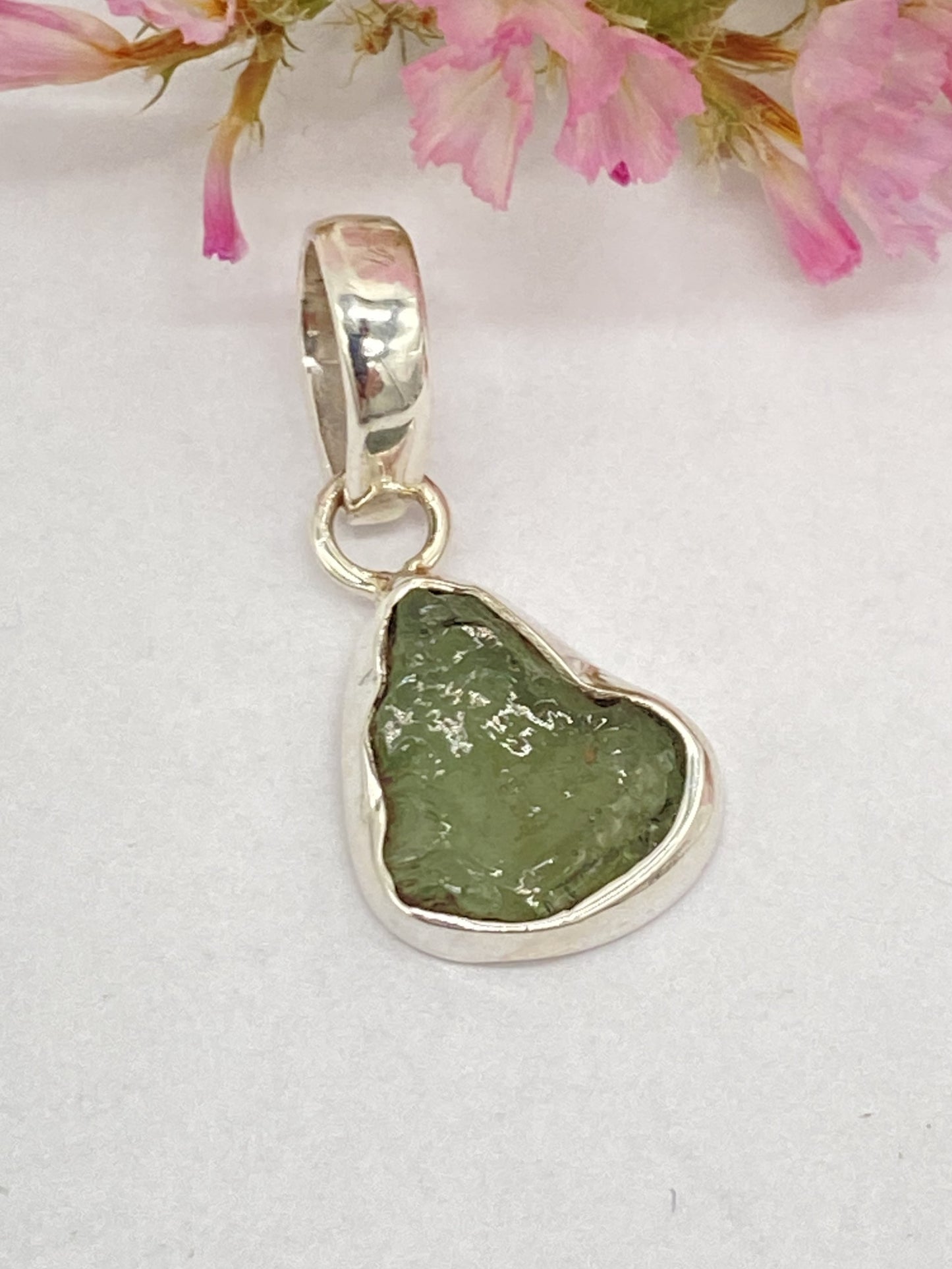 Moldavite pendant 925 silver