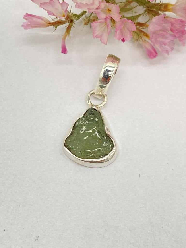 Moldavite pendant 925 silver