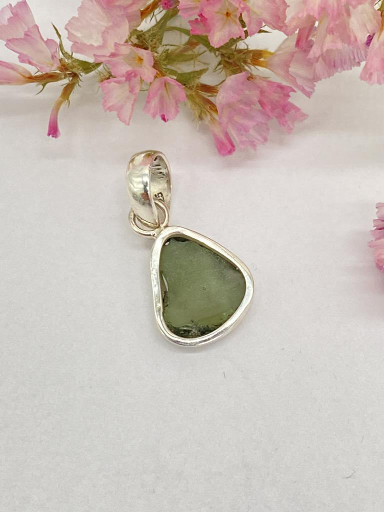 Moldavite pendant 925 silver