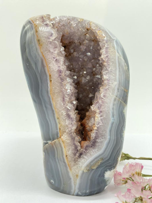 Agate with Amethyst Freeform